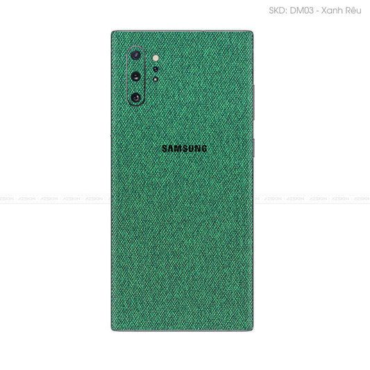 Miếng Dán Da Samsung Note 10 Series Vân Demin Xanh Rêu | DM03