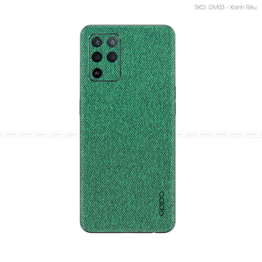 Miếng Dán Da OPPO F Series Vân Demin Xanh Rêu | DM03