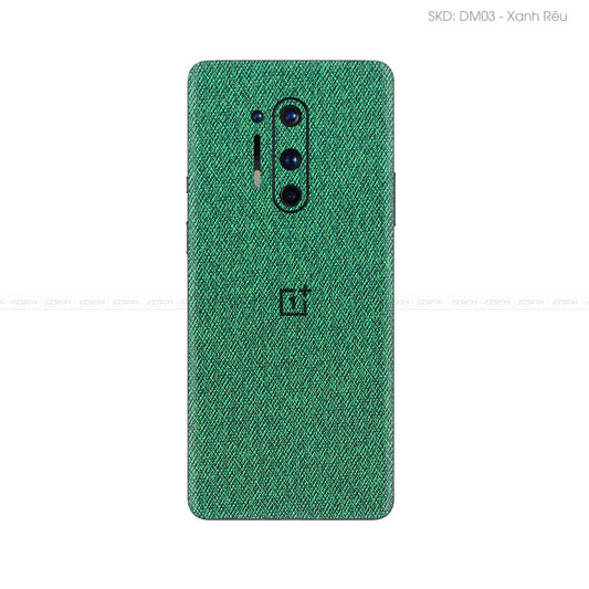 Miếng Dán Da OnePlus 8 Series Vân Demin Xanh Rêu | DM03