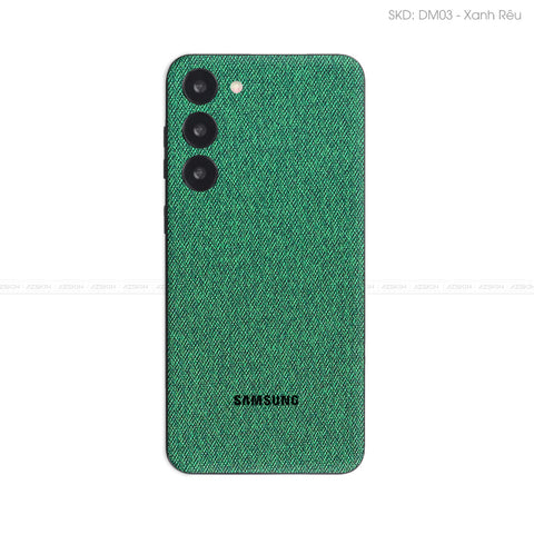 Miếng Dán Da Samsung Galaxy S24 Series Vân Demin Xanh Rêu | DM03