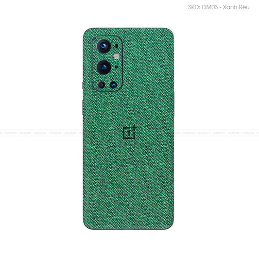 Miếng Dán Da OnePlus 9 Series Vân Demin Xanh Rêu | DM03