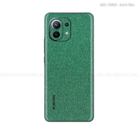 Miếng Dán Da Xiaomi 11 Series Vân Demin Xanh Rêu | DM03
