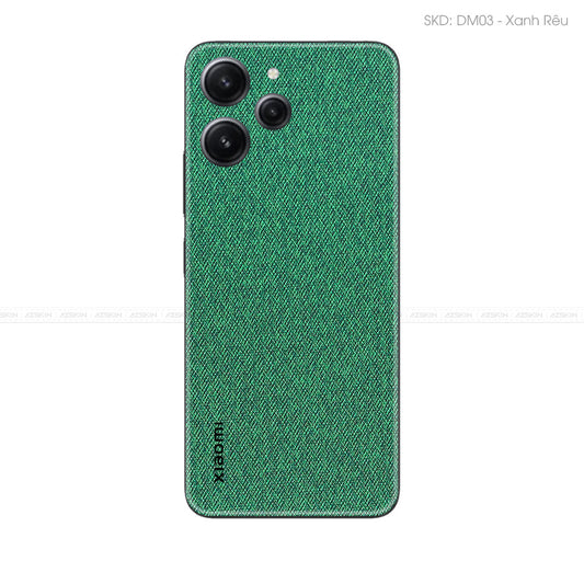 Miếng Dán Da Xiaomi Note 12 Series Vân Demin Xanh Rêu | DM03