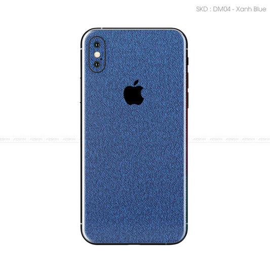 Miếng Dán Da IPhone X Series Vân Demin Xanh | DM04