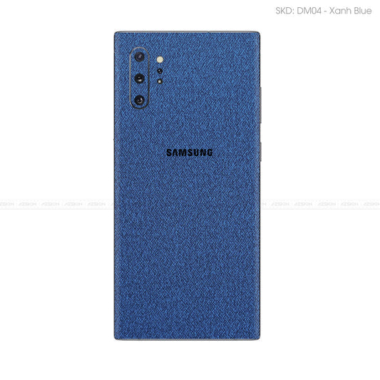 Miếng Dán Da Samsung Note 10 Series Vân Demin Xanh | DM04