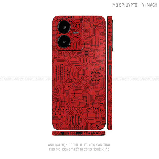 Dán Skin Vivo Y Series Vân Vi Mạch Đỏ | UVPT01