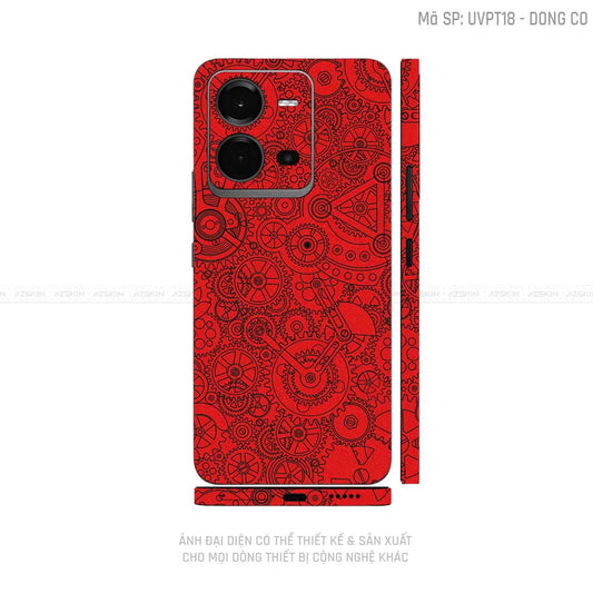 Dán Skin Vivo V Series Vân Động Cơ Đỏ | UVPT18