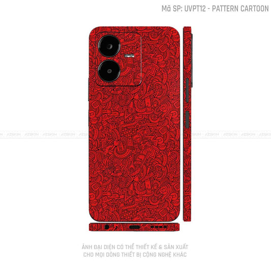 Dán Skin Vivo Y Series Vân Pattern Cartoon Đỏ | UVPT12