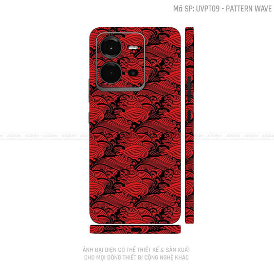 Dán Skin Vivo V Series Vân Pattern Wave Đỏ | UVPT09