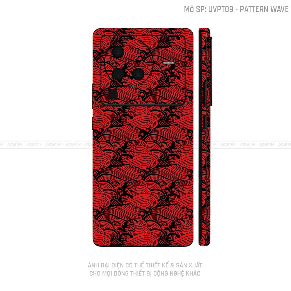 Dán Skin Vivo X Series Vân Pattern Wave Đỏ | UVPT09
