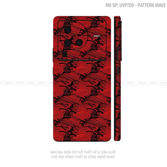 Dán Skin Vivo X Series Vân Pattern Wave Đỏ | UVPT09