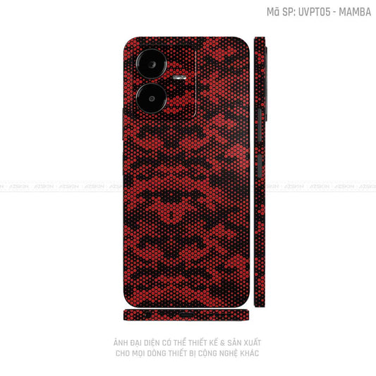 Dán Skin Vivo Y Series Vân Mamba Đỏ | UVPT05