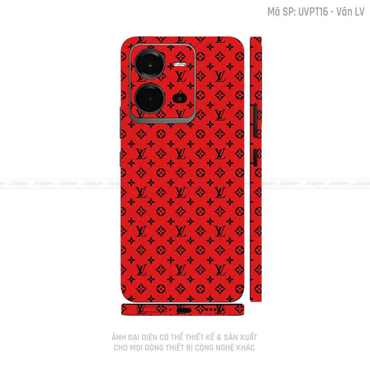 Dán Skin Vivo V Series Vân Pattern LV Đỏ | UVPT16