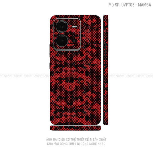 Dán Skin Vivo V Series Vân Mamba Đỏ | UVPT05