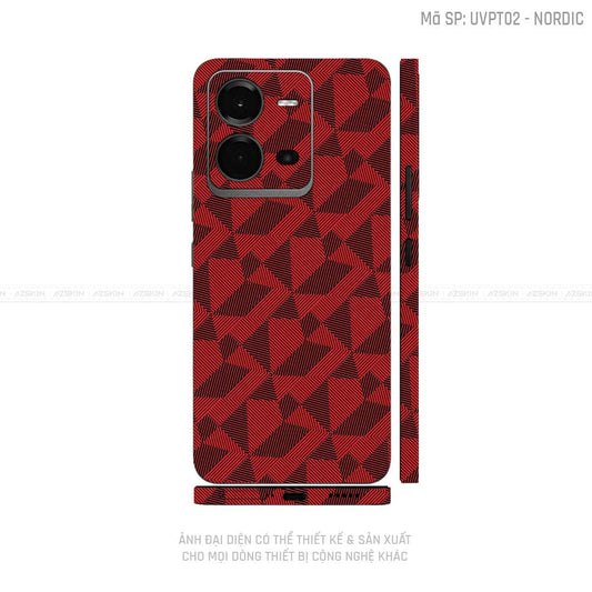 Dán Skin Vivo V Series Vân Noridc Đỏ | UVPT02