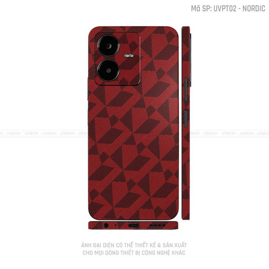 Dán Skin Vivo Y Series Vân Noridc Đỏ | UVPT02