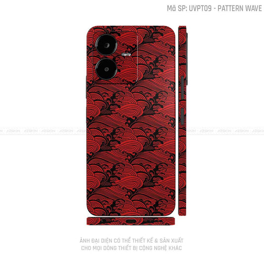 Dán Skin Vivo Y Series Vân Pattern Wave Đỏ | UVPT09