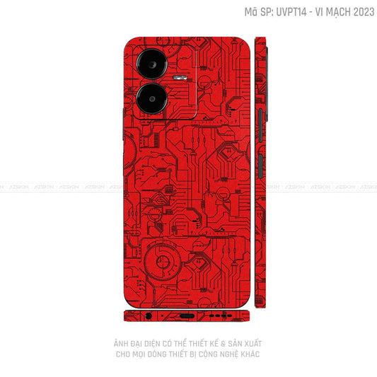 Dán Skin Vivo Y Series Vân Vi Mạch 2023 Đỏ | UVPT14