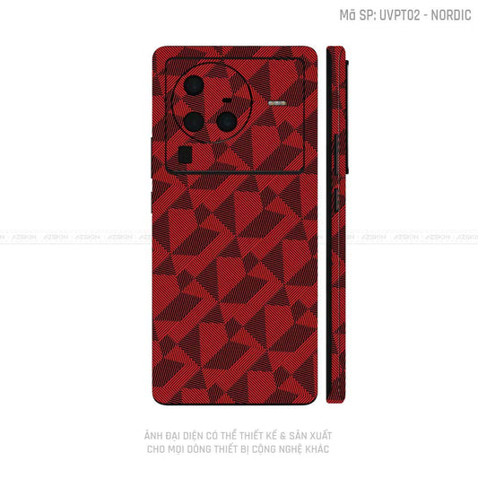 Dán Skin Vivo X Series Vân Noridc Đỏ | UVPT02