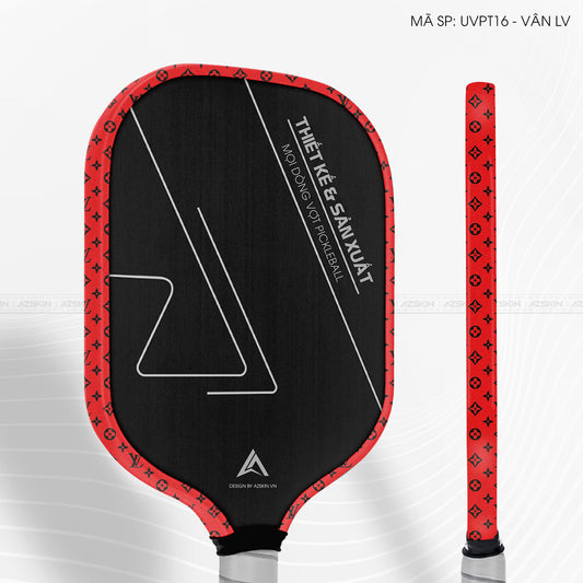 Miếng Dán Viền Vợt Pickleball Skin Vân Nổi LV Đỏ | UVPT16