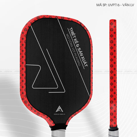 Miếng Dán Viền Vợt Pickleball Skin Vân Nổi LV Đỏ | UVPT16