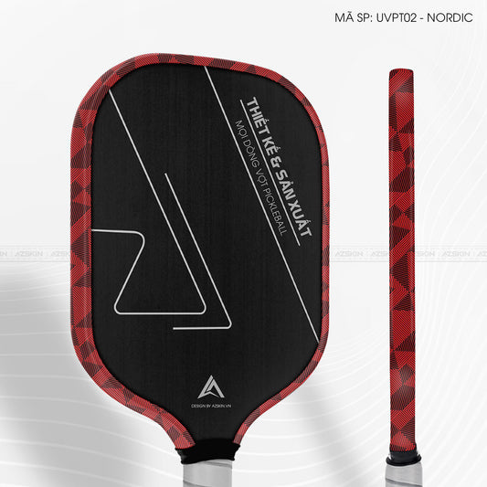 Miếng Dán Viền Vợt Pickleball Skin Vân Nổi Nordic Đỏ | UVPT02
