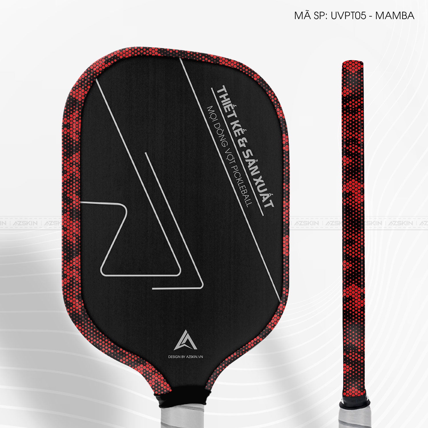 Miếng Dán Viền Vợt Pickleball Skin Vân Nổi Mamba Đỏ | UVPT05