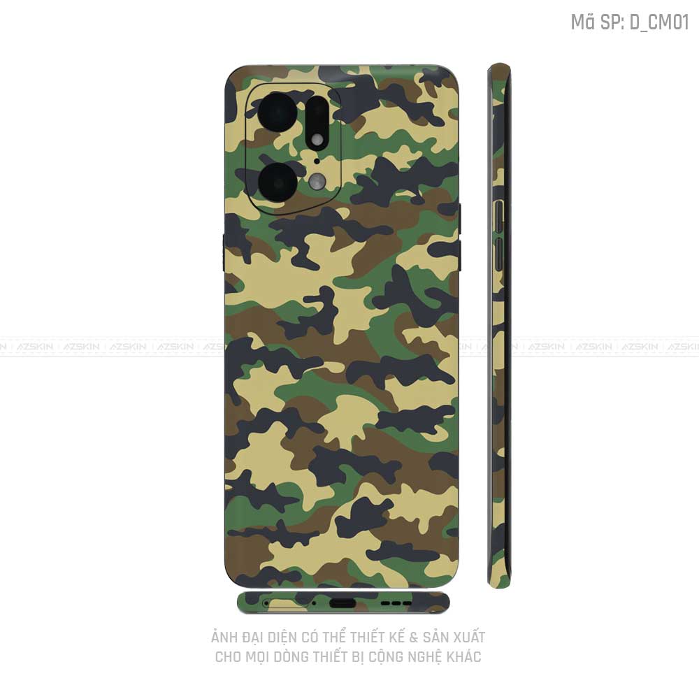 Miếng Dán Skin Điện Thoại OPPO Find X Series Hình Camo | D_CM01