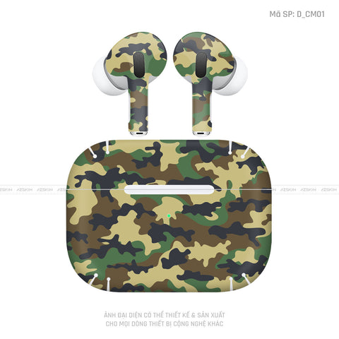 Dán Skin Tai Nghe Airpod Pro/ Pro 2 Hình Camo | D_CM01