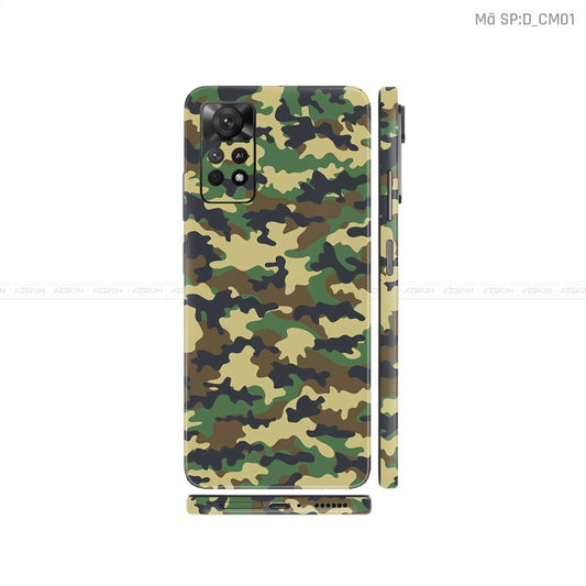 Dán Skin Xiaomi Redmi Note 11 Series Hình Camo | D_CM01