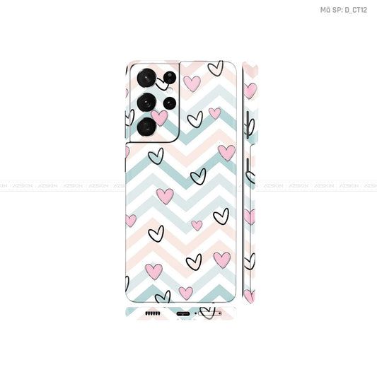 Dán Skin Galaxy S21 Series Hình Pattern Trái Tim | D_CT12