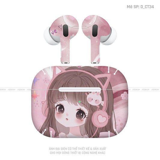 Dán Skin Airpod Pro/ Pro 2 Hình Dễ Thương | D_CT34