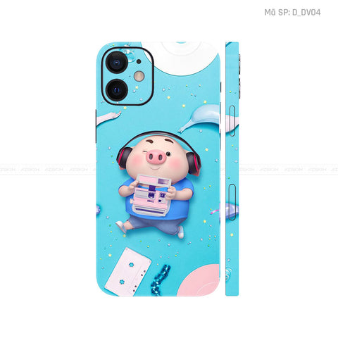 Dán Skin IPhone 12 Series Hình Heo Xanh | D_DV04