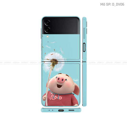 Dán Skin Galaxy Zflip4 Hình Heo Dễ Thương | D_DV06