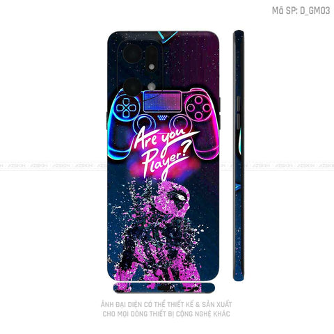 Miếng Dán Skin Điện Thoại OPPO Find X Series Hình Gamer | D_GM03