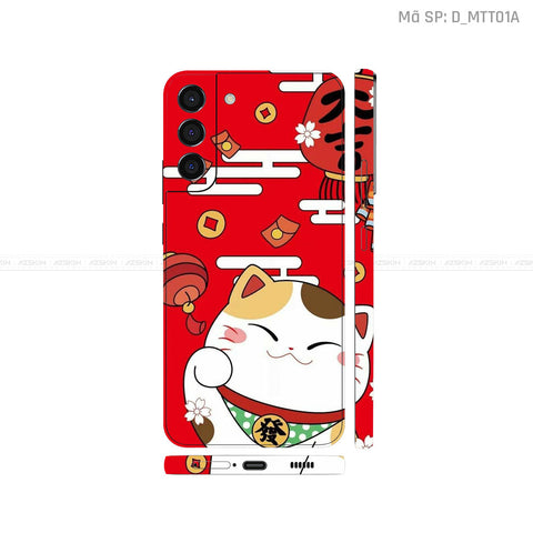 Dán Skin Galaxy S22 Series Hình Mèo Thần Tài | D_MTT01A