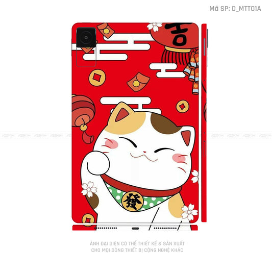 Dán Skin Máy Tính Bảng Xiaomi Mipad Hình Mèo Thần Tài | D_MTT01A