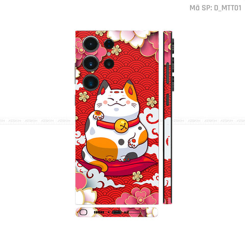 Dán Skin Samsung Galaxy S25 Series Chủ Đề Mèo Thần Tài | D_MTT01
