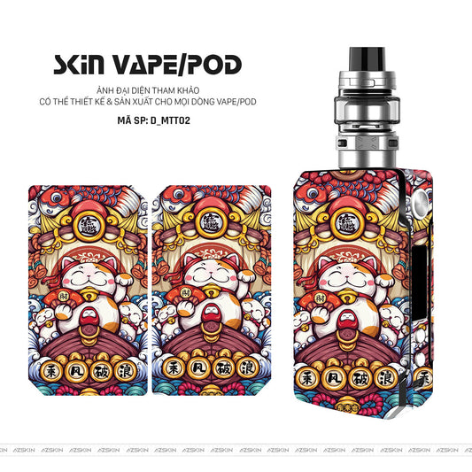 Dán Skin Vape Hình Mèo Thần Tài | D_MTT02
