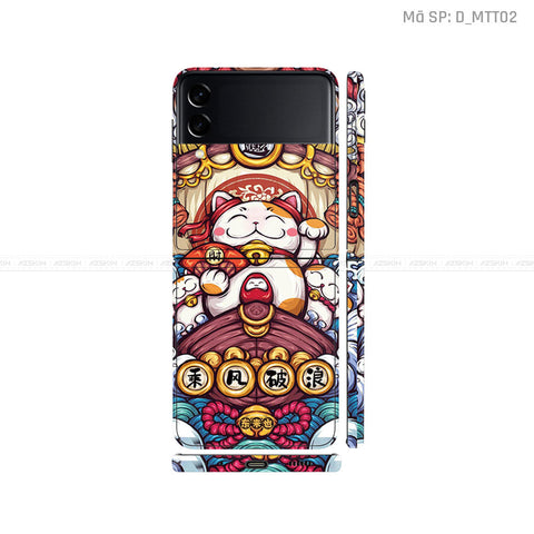 Dán Skin Galaxy Zflip3 Hình Mèo Thần Tài | D_MTT02