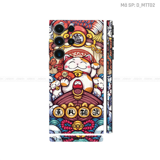 Dán Skin Samsung Galaxy S25 Series Chủ Đề Mèo Thần Tài | D_MTT02
