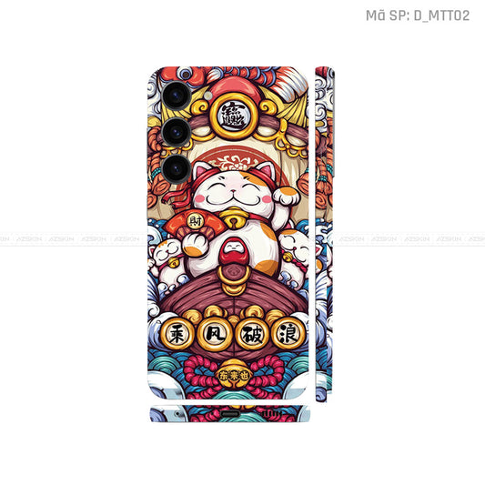 Dán Skin Samsung Galaxy S25 Series Chủ Đề Mèo Thần Tài | D_MTT02