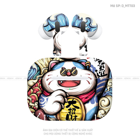 Dán Skin Airpod Pro/ Pro 2 Hình Mèo Thần Tài | D_MTT03