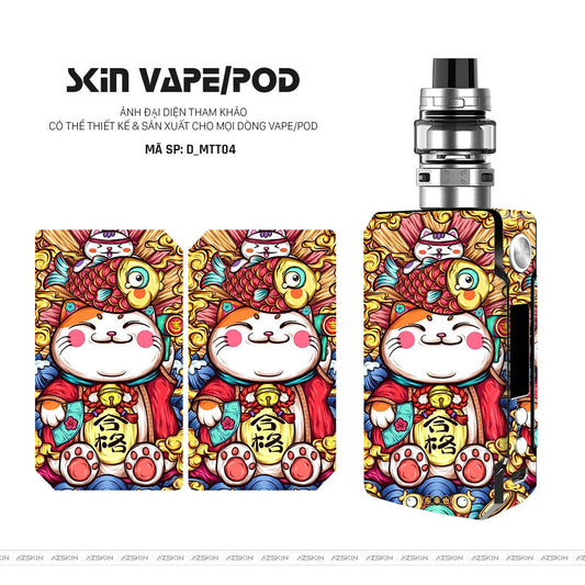 Dán Skin Vape Hình Mèo Thần Tài | D_MTT04