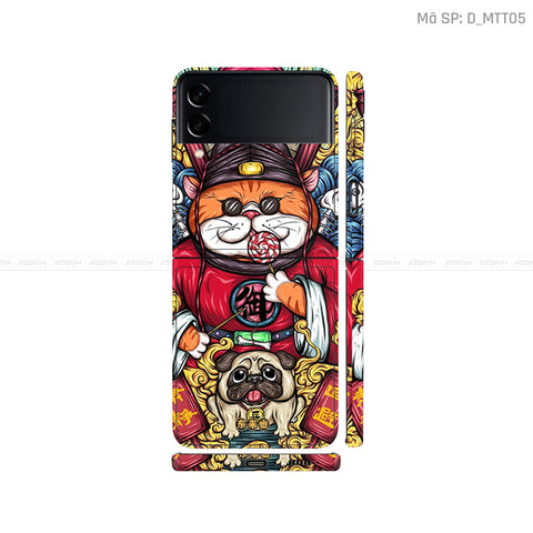 Dán Skin Galaxy Zflip3 Hình Mèo Thần Tài | D_MTT05