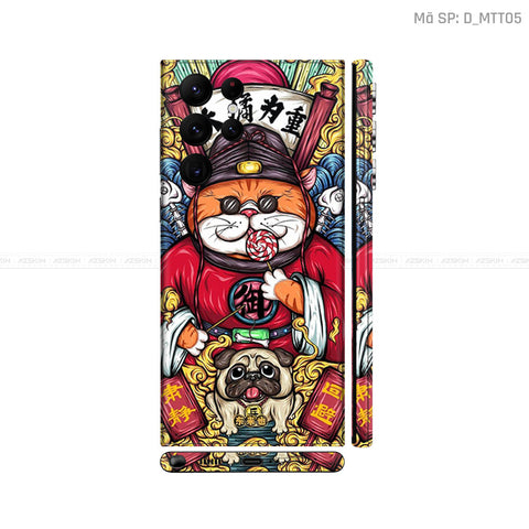 Dán Skin Galaxy S22 Series Hình Mèo Thần Tài | D_MTT05