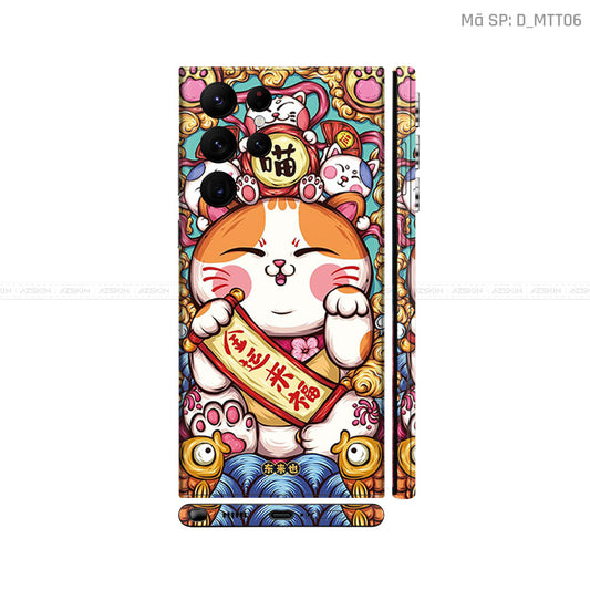 Dán Skin Galaxy S22 Series Hình Mèo Thần Tài | D_MTT06