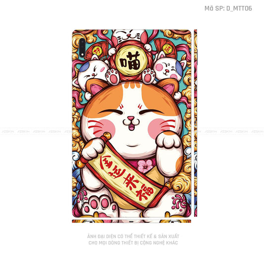 Dán Skin Galaxy Tab S8 Series Hình Mèo Thần Tài | D_MTT06