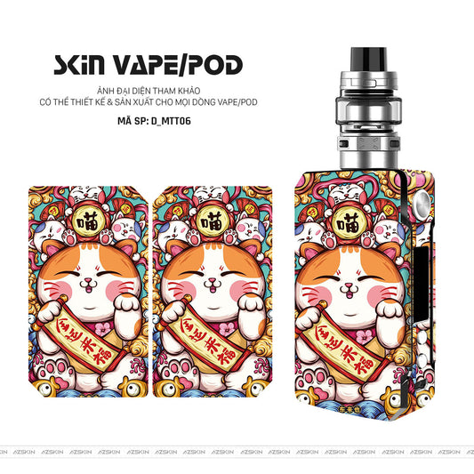 Dán Skin Vape Hình Mèo Thần Tài | D_MTT06