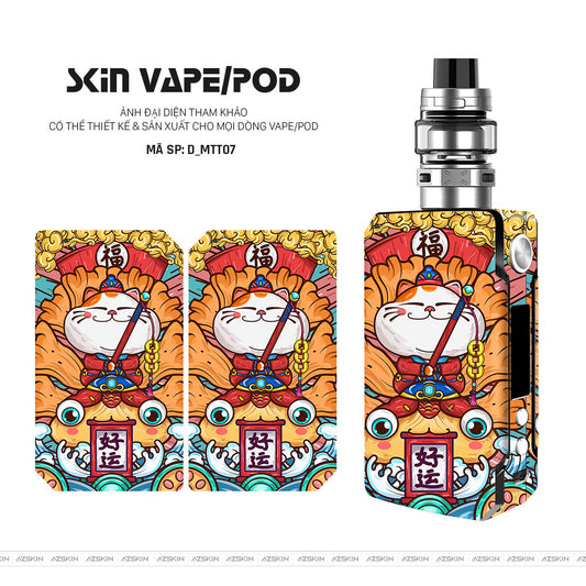Dán Skin Vape Hình Mèo Thần Tài | D_MTT07